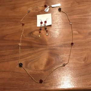 NWT Jan Rich drop earrings and necklace